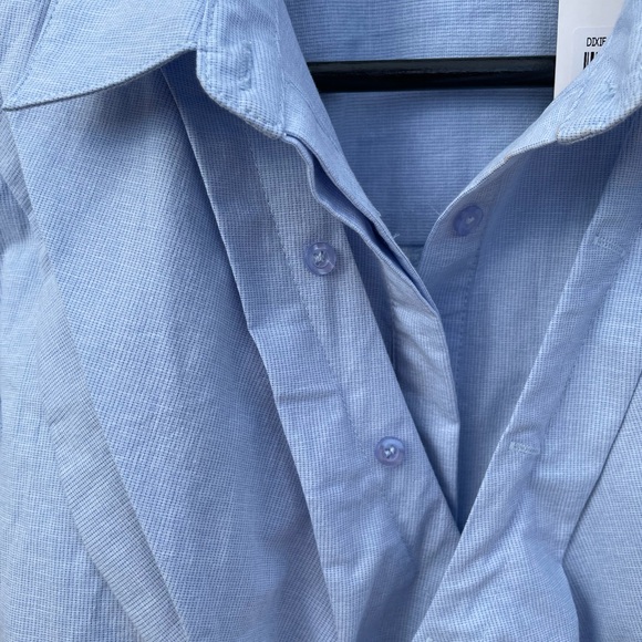 NWT SOVERE Dixie Wrap Blue Shirt Dress - Picture 11 of 13